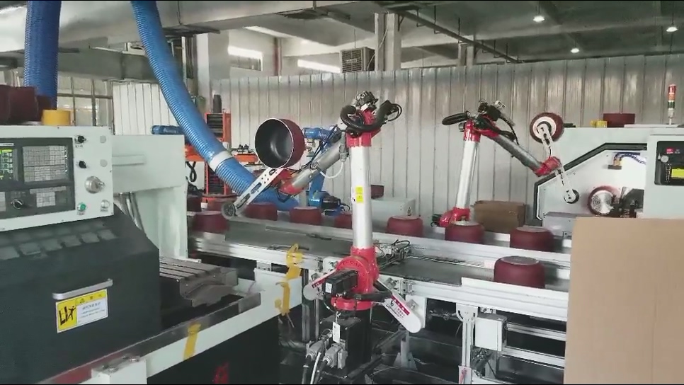 厨具制造智能工厂上下料视频（BR6系列双旋机器人）
