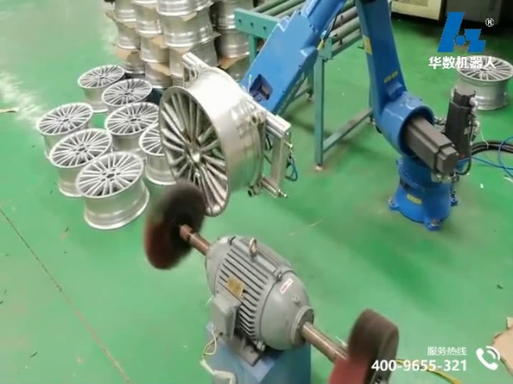 汽车轮毂打磨视频(JR630打磨机器人)